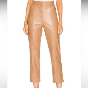 LBLC the label Jen Faux Leather Trousers in Cognac
